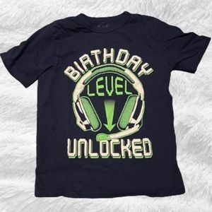 Children’s Place boys birthday shirt, size M, navy blue